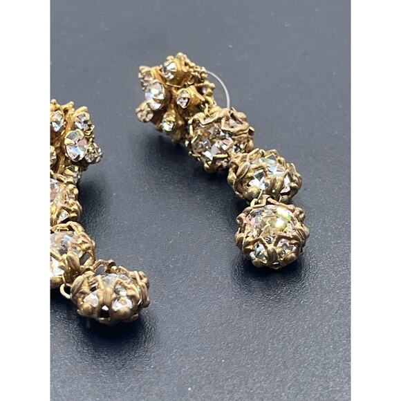 Vintage Gold-Tone Filigree Drop Rhinestone Accents
Statement Dangle Earrings - Picture 12 of 15